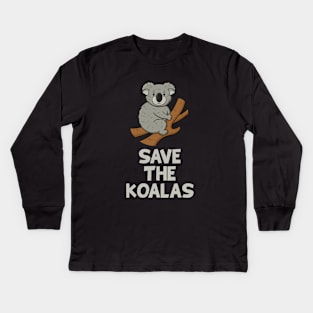 Save the Koalas Cute Australian Koala Kids Long Sleeve T-Shirt